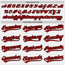 Load image into Gallery viewer, Custom White Red Pinstripe Red-Black Authentic Baseball Jersey
