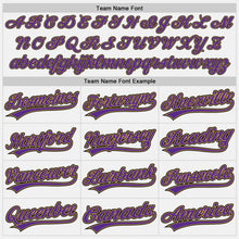 Load image into Gallery viewer, Custom White Purple Pinstripe Purple Old Gold-Black Authentic Baseball Jersey