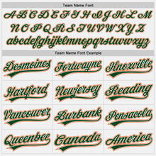 Load image into Gallery viewer, Custom White Green Pinstripe Green-Orange Authentic Baseball Jersey