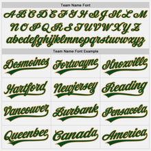 Load image into Gallery viewer, Custom White Green Pinstripe Old Gold Authentic Baseball Jersey