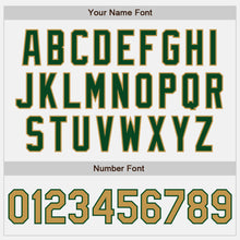 Load image into Gallery viewer, Custom White Green Pinstripe Old Gold Authentic Baseball Jersey