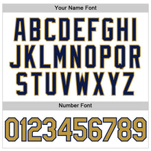 Load image into Gallery viewer, Custom White Old Gold Navy-Orange Authentic Baseball Jersey
