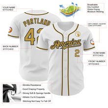 Load image into Gallery viewer, Custom White Old Gold-Black Authentic Baseball Jersey