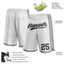 Load image into Gallery viewer, Custom White Black-Gray Authentic Basketball Shorts