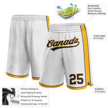 Load image into Gallery viewer, Custom White Navy-Gold Authentic Basketball Shorts