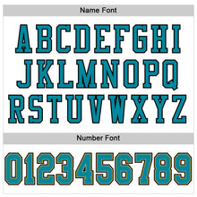 Load image into Gallery viewer, Custom White Teal Old Gold-Black Mesh Authentic Football Jersey