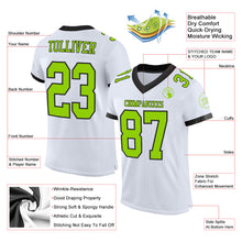 Load image into Gallery viewer, Custom White Neon Green-Black Mesh Authentic Football Jersey