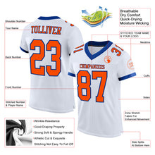 Load image into Gallery viewer, Custom White Orange-Royal Mesh Authentic Football Jersey