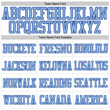 Load image into Gallery viewer, Custom White Light Blue-Royal Mesh Authentic Football Jersey