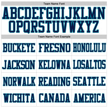 Load image into Gallery viewer, Custom White Navy Gray-Teal Mesh Authentic Football Jersey