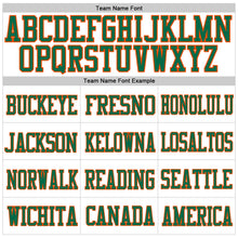 Load image into Gallery viewer, Custom White Kelly Green-Orange Mesh Authentic Football Jersey