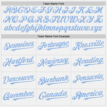 Load image into Gallery viewer, Custom White Light Blue Authentic Baseball Jersey