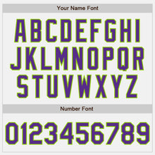 Load image into Gallery viewer, Custom White Purple-Neon Green Authentic Baseball Jersey