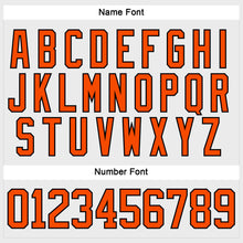 Load image into Gallery viewer, Custom White Orange-Black Hockey Lace Neck Jersey