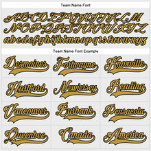 Load image into Gallery viewer, Custom White Old Gold-Black Hockey Lace Neck Jersey