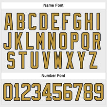 Load image into Gallery viewer, Custom White Old Gold-Black Hockey Lace Neck Jersey