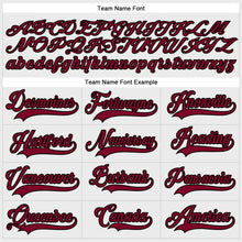 Load image into Gallery viewer, Custom White Maroon-Black Hockey Lace Neck Jersey