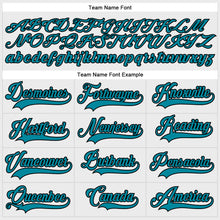 Load image into Gallery viewer, Custom White Teal-Black Hockey Lace Neck Jersey