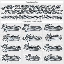 Load image into Gallery viewer, Custom White Silver-Black Hockey Lace Neck Jersey