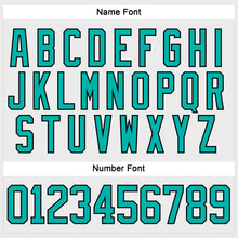 Load image into Gallery viewer, Custom White Aqua-Black Hockey Lace Neck Jersey