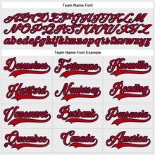 Load image into Gallery viewer, Custom White Red-Navy Hockey Lace Neck Jersey