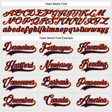 Load image into Gallery viewer, Custom White Navy-Orange Hockey Lace Neck Jersey