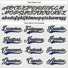 Load image into Gallery viewer, Custom White Royal-Old Gold Hockey Lace Neck Jersey