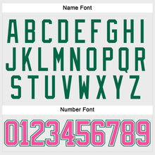 Load image into Gallery viewer, Custom White Pink-Kelly Green Hockey Lace Neck Jersey