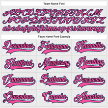 Load image into Gallery viewer, Custom White Light Blue Black-Pink Hockey Lace Neck Jersey