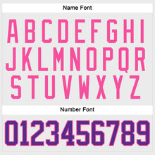 Load image into Gallery viewer, Custom White Purple-Pink Hockey Lace Neck Jersey