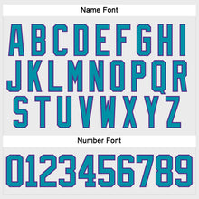 Load image into Gallery viewer, Custom White Teal-Purple Hockey Lace Neck Jersey