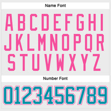 Load image into Gallery viewer, Custom White Teal-Pink Hockey Lace Neck Jersey