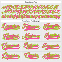 Load image into Gallery viewer, Custom White Pink-Neon Green Hockey Lace Neck Jersey