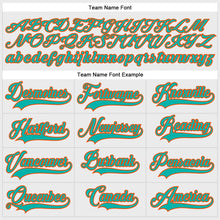 Load image into Gallery viewer, Custom White Aqua-Orange Hockey Lace Neck Jersey