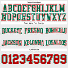 Load image into Gallery viewer, Custom Stitched White Red-Kelly Green Football Pullover Sweatshirt Hoodie