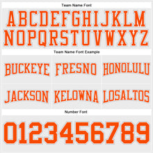 Load image into Gallery viewer, Custom Stitched White Orange-Gray Football Pullover Sweatshirt Hoodie