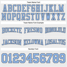 Load image into Gallery viewer, Custom Stitched White Light Blue-Steel Gray Football Pullover Sweatshirt Hoodie