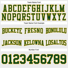 Load image into Gallery viewer, Custom Stitched White Green-Gold Football Pullover Sweatshirt Hoodie