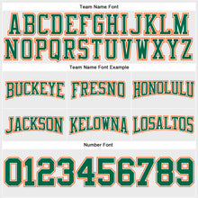 Load image into Gallery viewer, Custom Stitched White Kelly Green-Orange Football Pullover Sweatshirt Hoodie