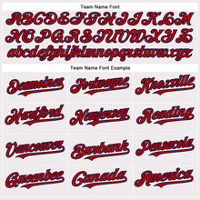 Load image into Gallery viewer, Custom White Red-Navy Authentic Baseball Jersey