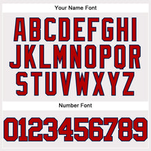 Load image into Gallery viewer, Custom White Red-Navy Authentic Baseball Jersey