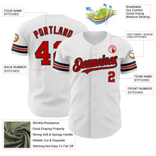 Load image into Gallery viewer, Custom White Red-Black Authentic Baseball Jersey