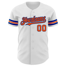 Load image into Gallery viewer, Custom White Orange-Royal Authentic Baseball Jersey