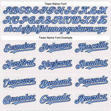 Load image into Gallery viewer, Custom White Light Blue-Navy Authentic Baseball Jersey