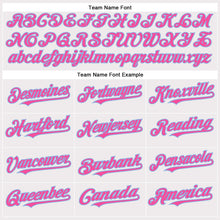 Load image into Gallery viewer, Custom White Pink-Light Blue Authentic Baseball Jersey