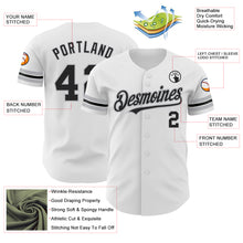 Load image into Gallery viewer, Custom White Black-Gray Authentic Baseball Jersey