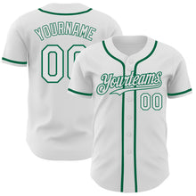 Load image into Gallery viewer, Custom White Kelly Green Authentic Baseball Jersey