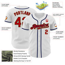 Load image into Gallery viewer, Custom White Red Navy-Old Gold Authentic Baseball Jersey