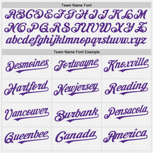 Load image into Gallery viewer, Custom White Purple Authentic Baseball Jersey