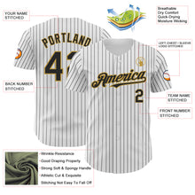Load image into Gallery viewer, Custom White Black Pinstripe Old Gold Authentic Baseball Jersey